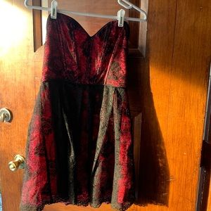 Bebe Strapless Lace Mini Dress